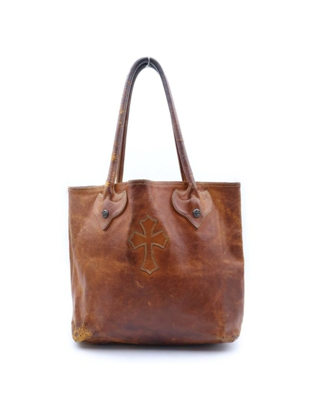 Chrome Hearts FS Tote Bag Leather with Cross Patch Brown